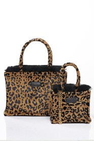 LEOPARD VELVET BROWN MINI TOTE BAG (4)